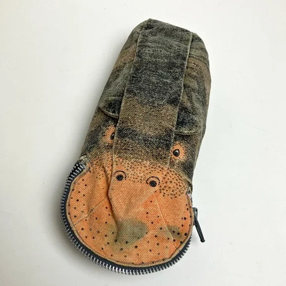 Vintage Made in England Brenda Toys Hippopotamus Pencil Case 1970s Screen Print - Picture 9 of 13